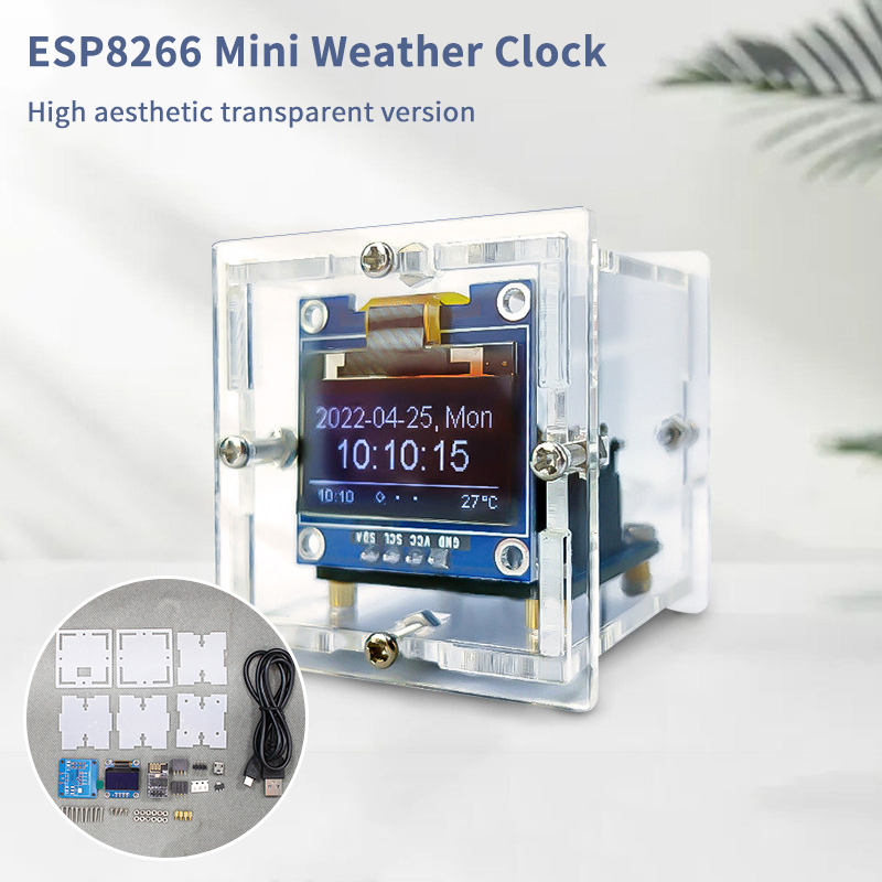 ESP8266 Mini Weather Clock Kit - Diy Electronics Project Kit review and price