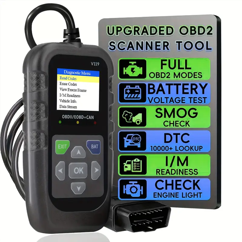 V119 OBD2 Scanner Code Reader  - Logic Analyzer Usb review and price